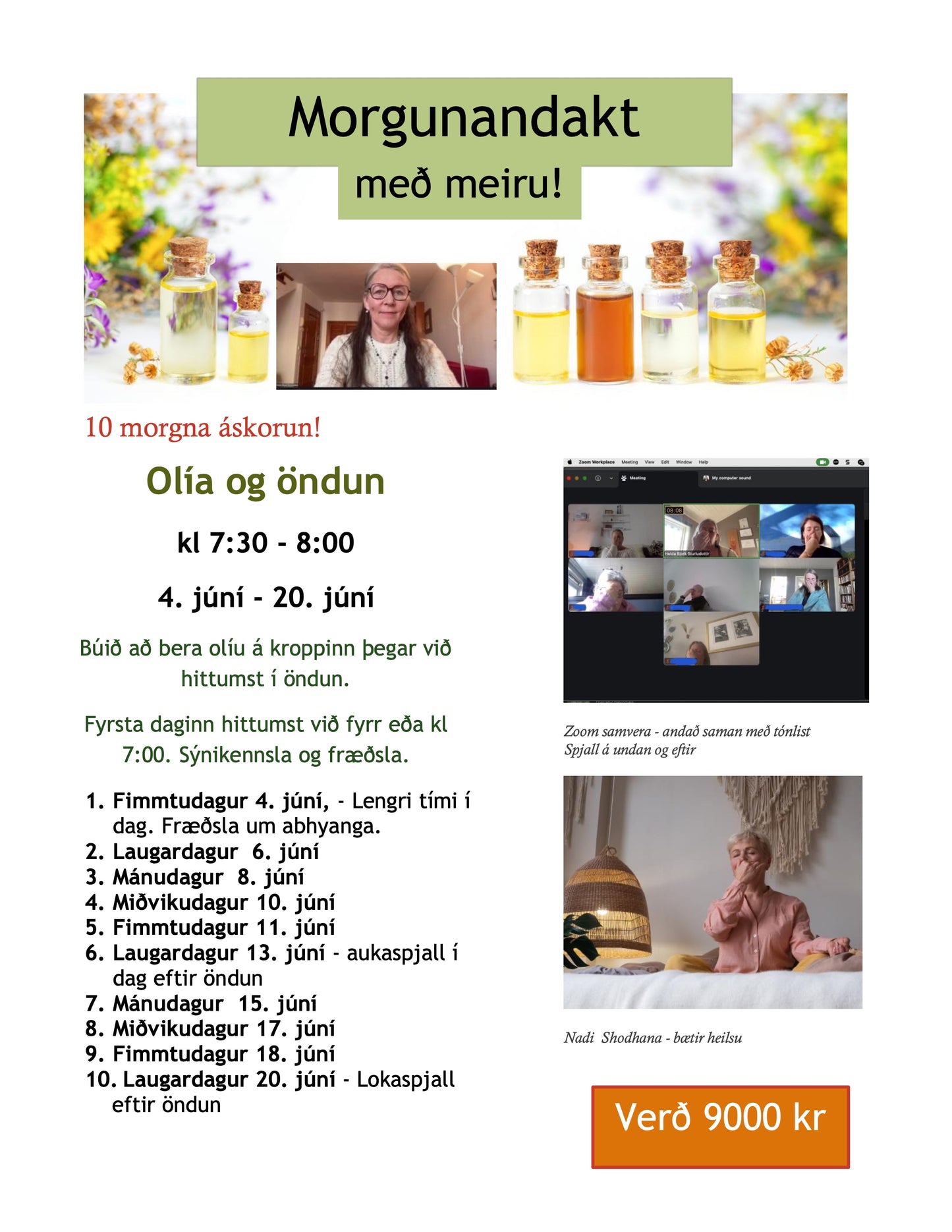 🔆 MORGUNANDAKT  MEÐ MEIRU! 🔆  10 daga áskorun. Olía og Öndun.