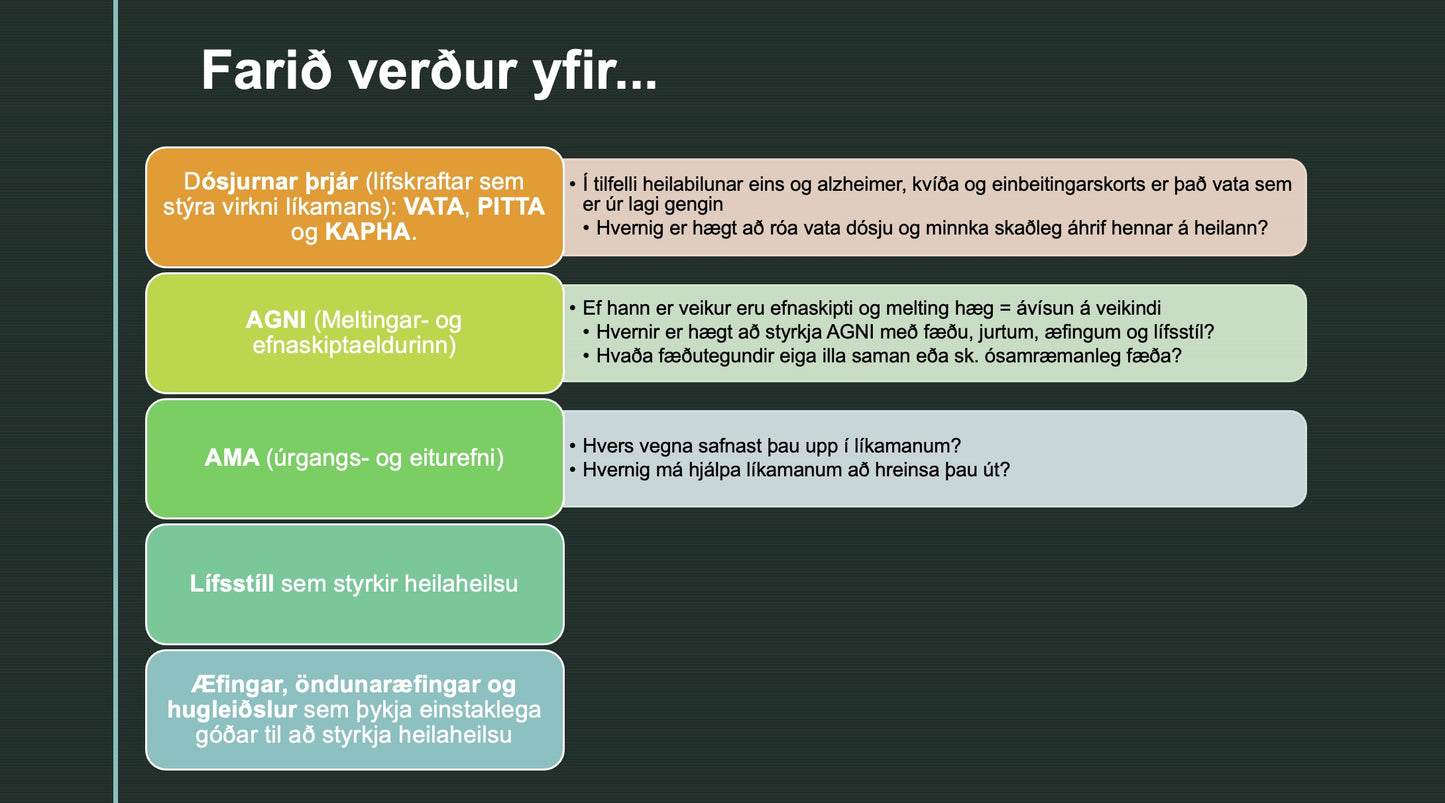 HEILAHEILSA - Vefnámskeið 18. janúar, kl. 10-15.